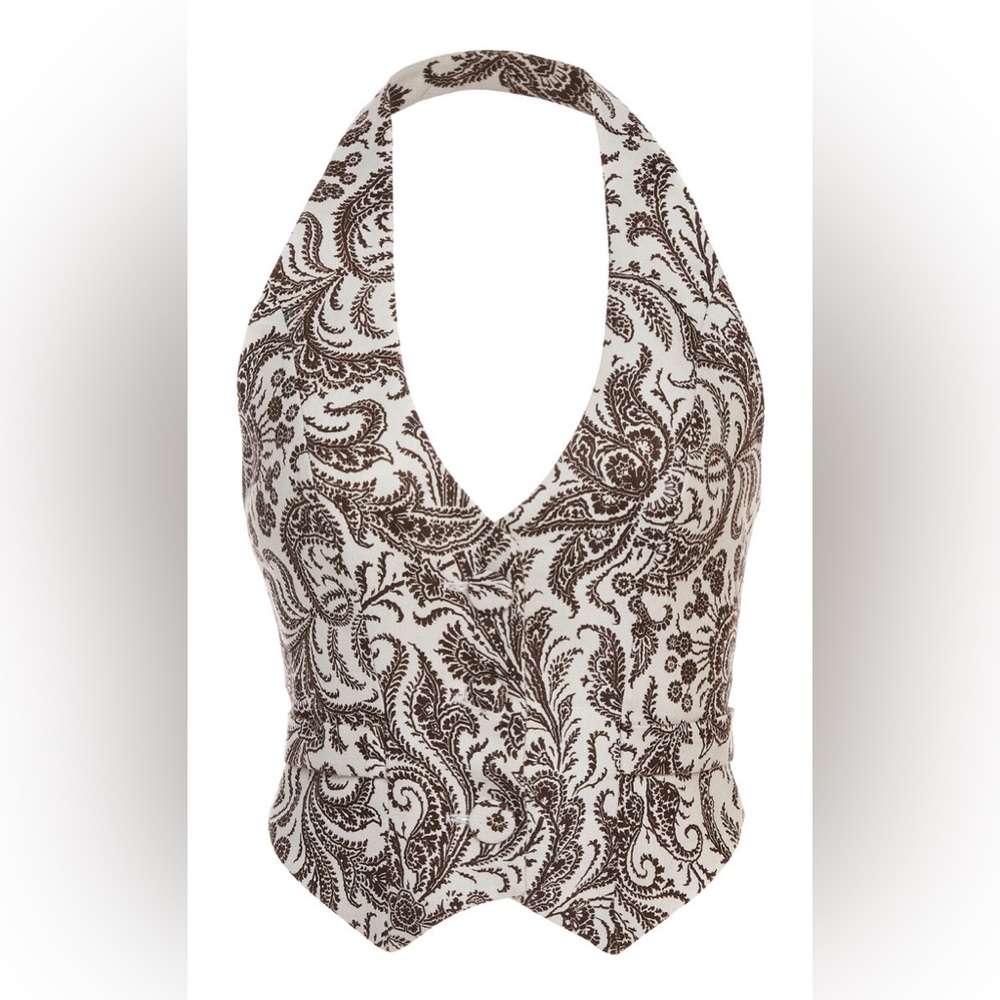 Zimmermann linen waist coat / vest. Paisley print. Runway style. Size 0